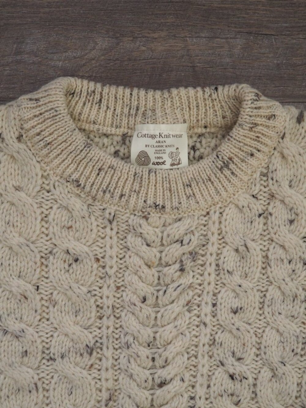 Vintage Cottage Knitwear Aran by Classic Knits Chunky Fisherman Cable Knit - Picture 2 of 9